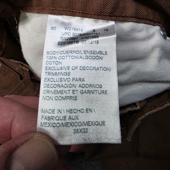 Dickies Carpenter Pants Mens 36x32 Brown Duck Cotton Canvas Work Dungarees Wear - Picture 2 of 7